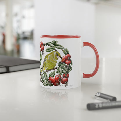 Tasse mit Grünfink-Motiv