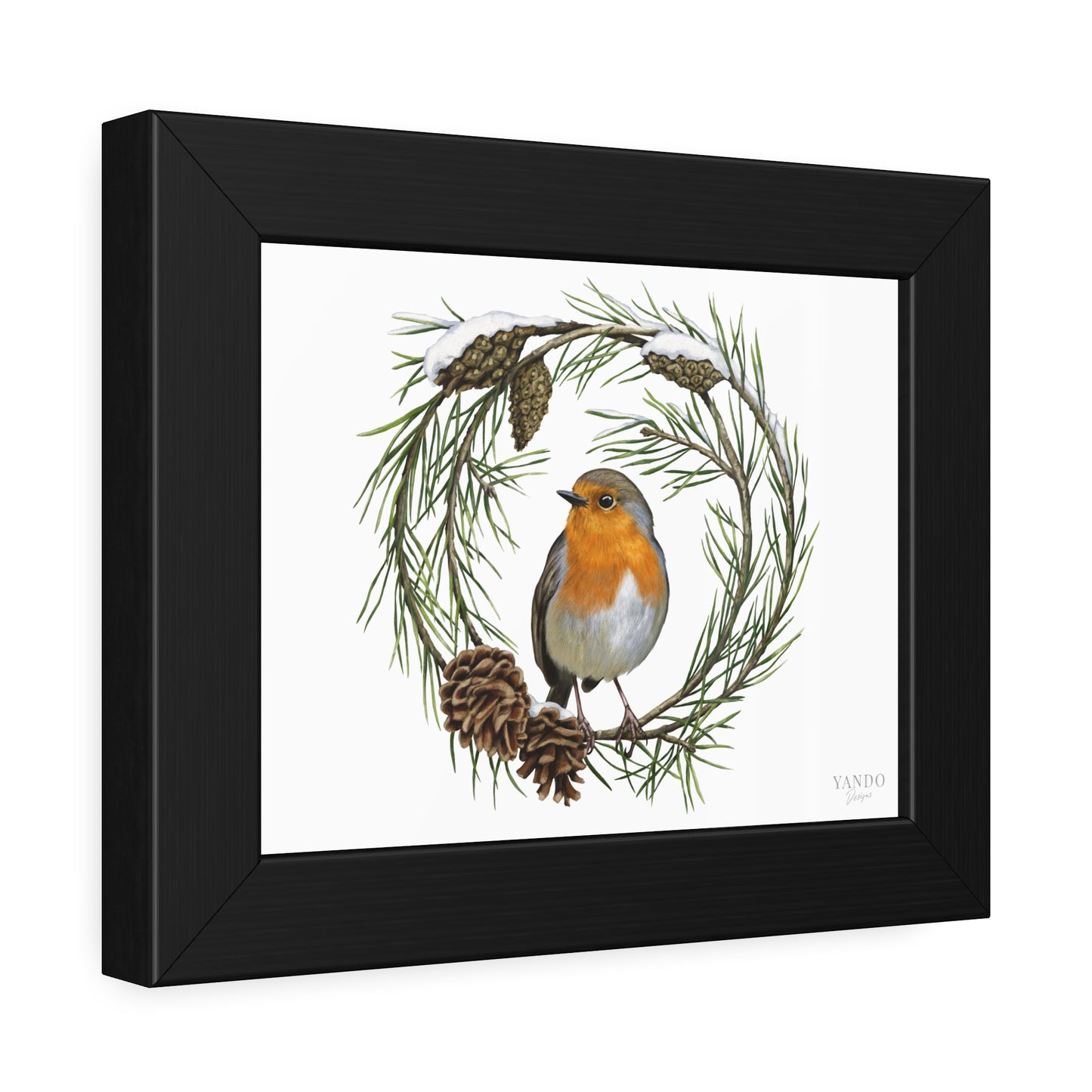 Fine art Druck gerahmt – Rotkehlchen