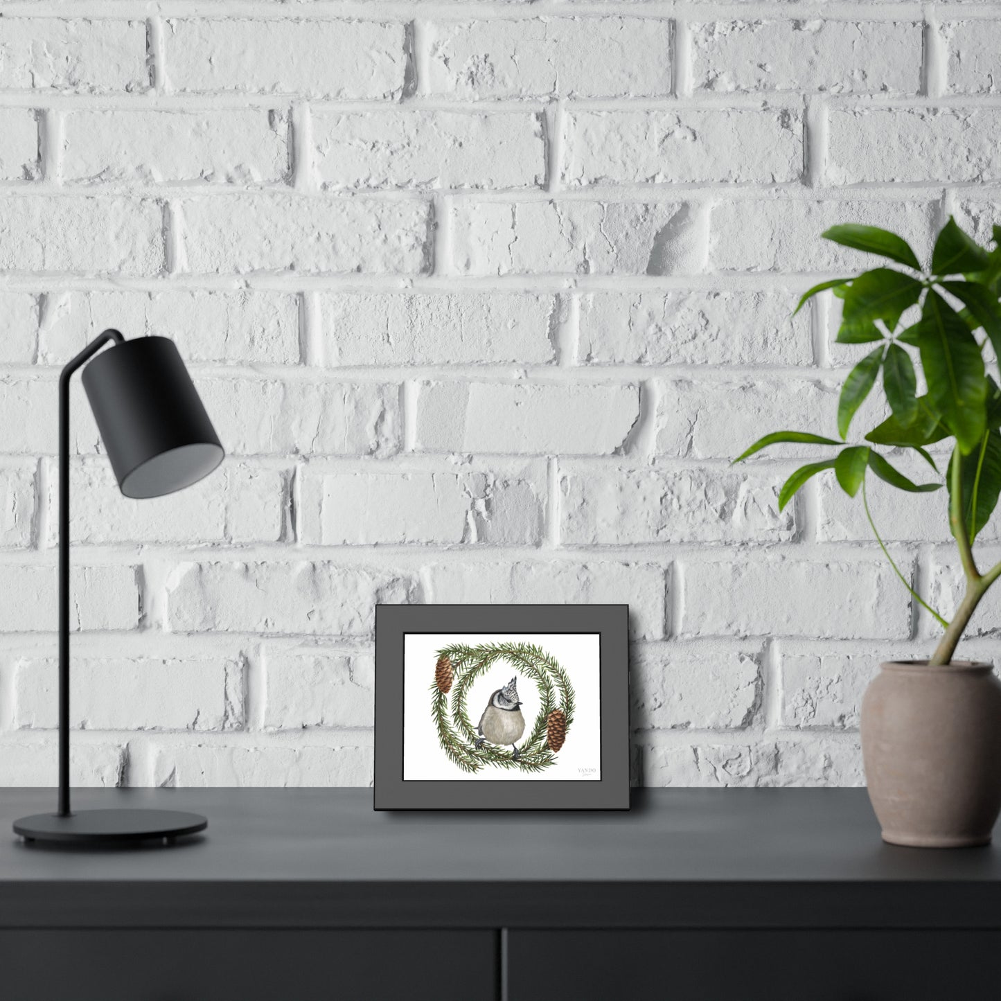 Fine art Druck gerahmt – Haubenmeise