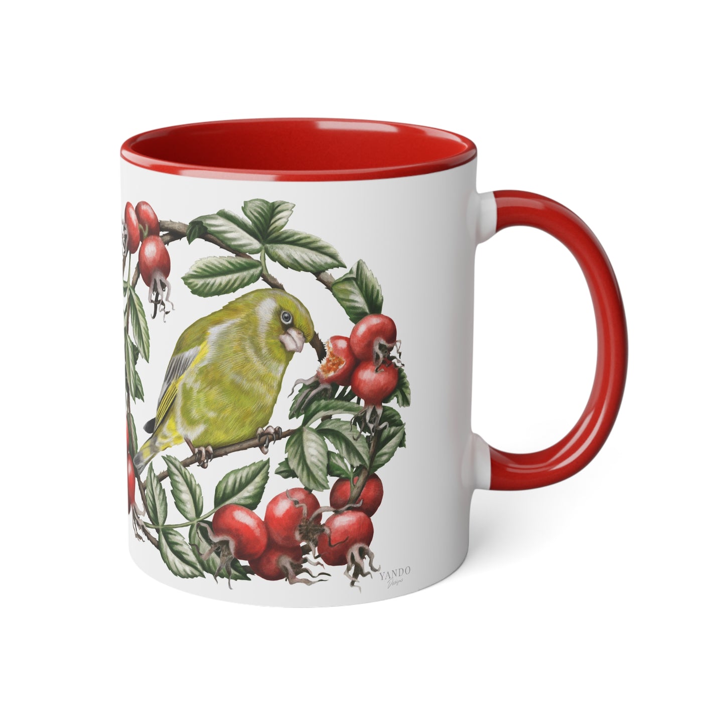 Tasse mit Grünfink-Motiv