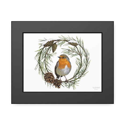 Fine art Druck gerahmt – Rotkehlchen