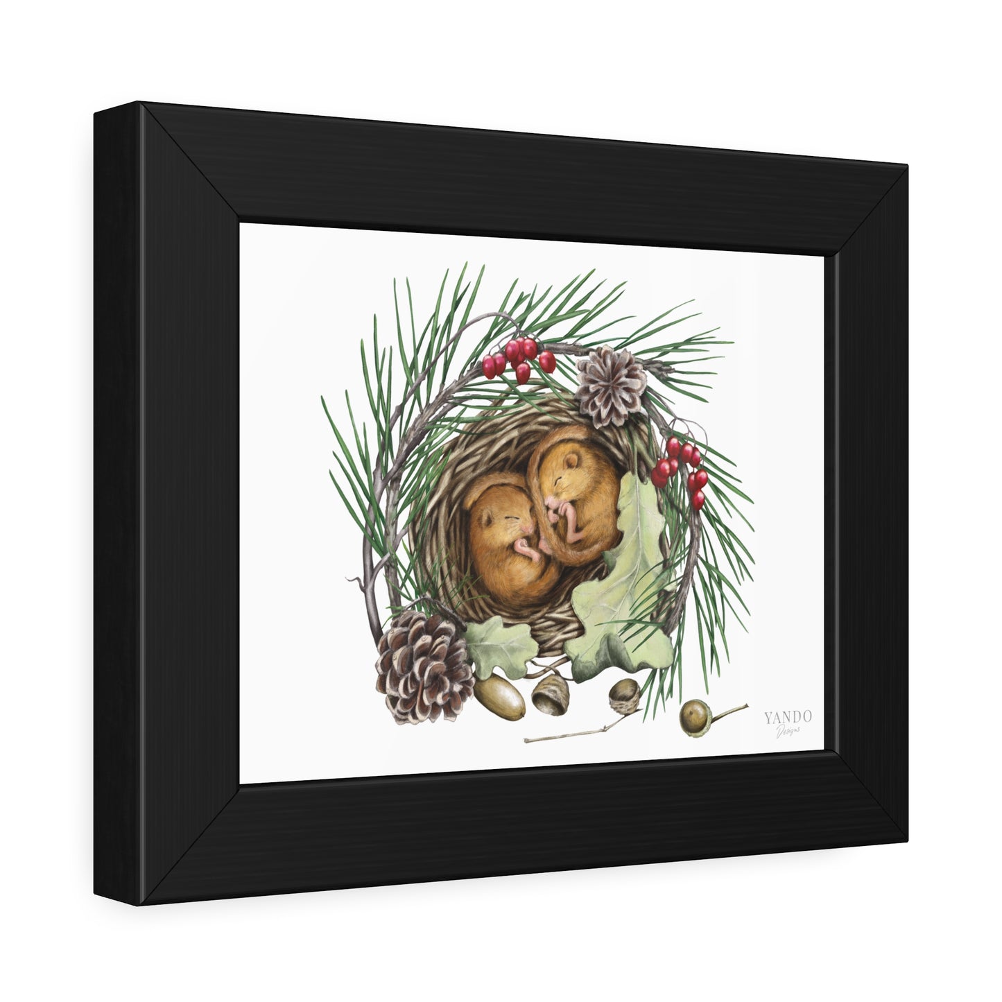 Fine art Druck gerahmt – Haselmäuse