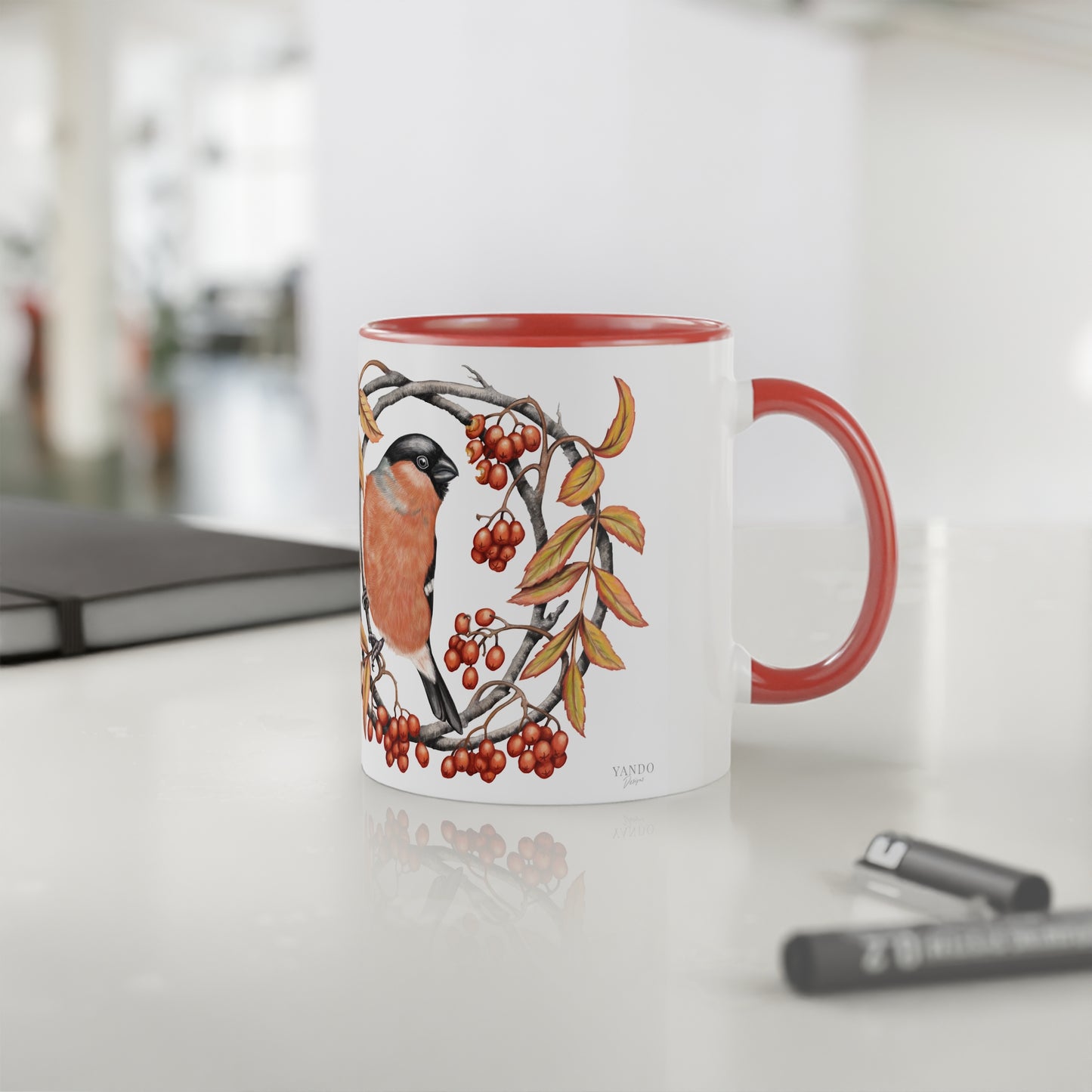 Tasse mit Gimpel-Motiv I
