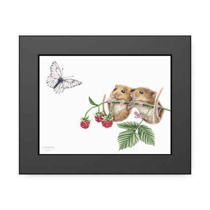 Fine art Druck gerahmt – Haselmäuse