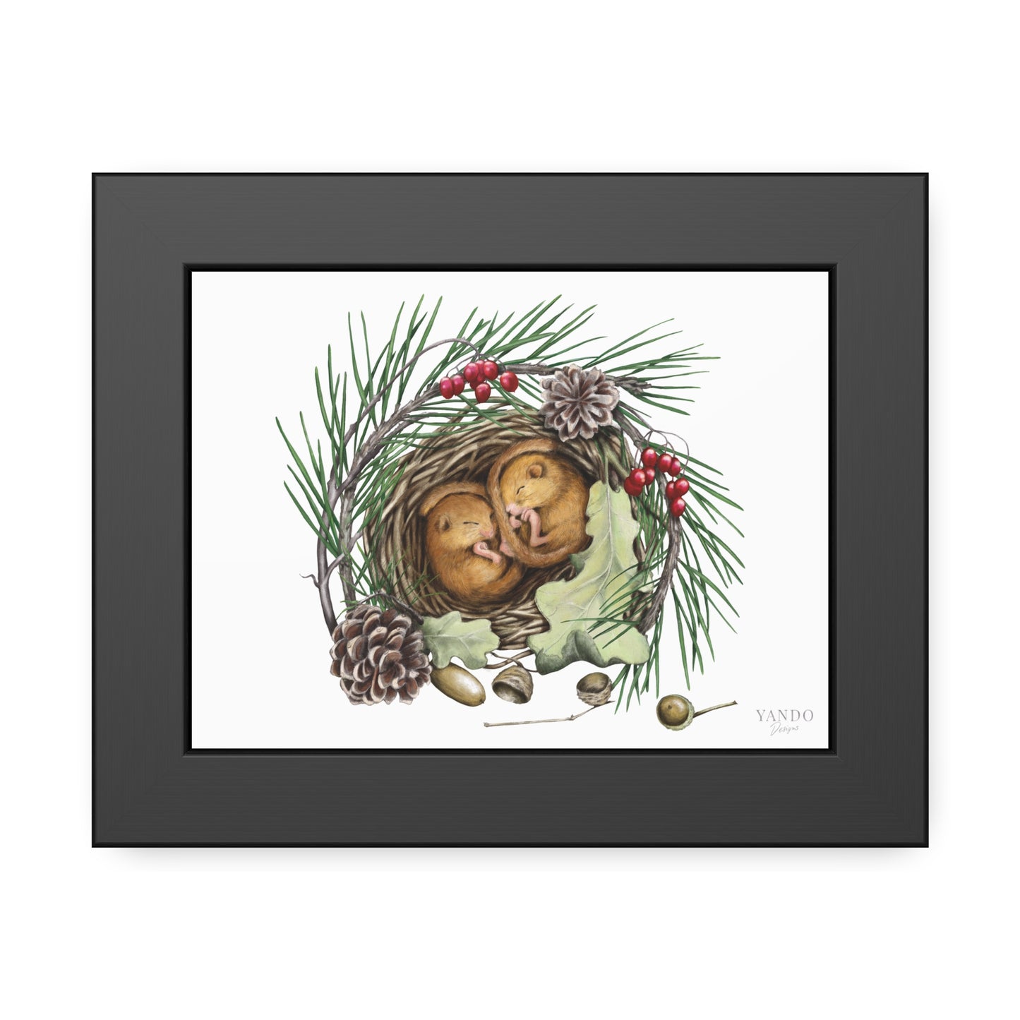 Fine art Druck gerahmt – Haselmäuse
