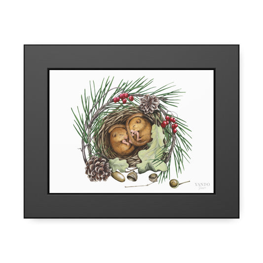 Fine art Druck gerahmt – Haselmäuse