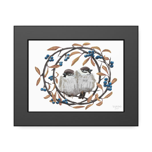 Fine art Druck gerahmt – Feldsperlinge